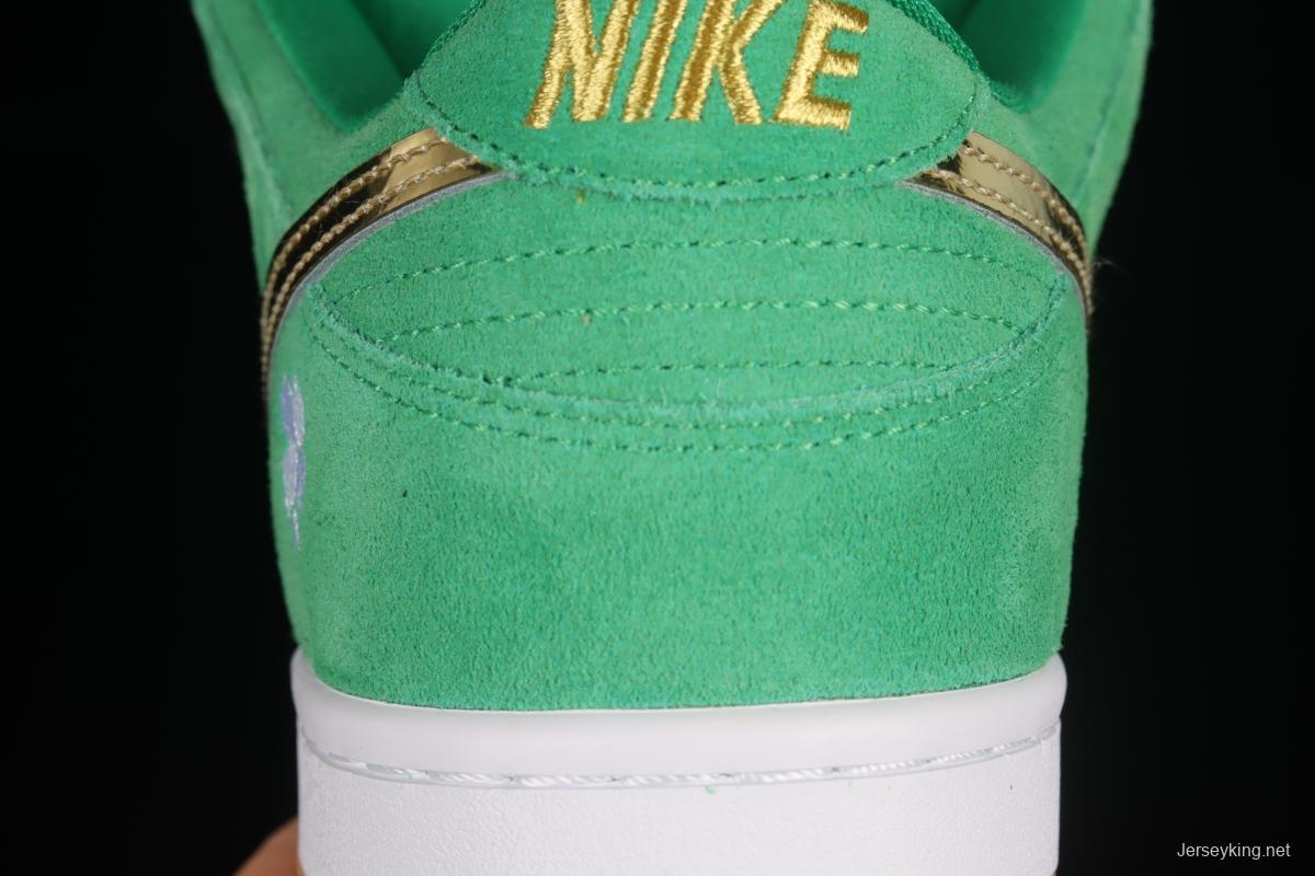 NIKE SB DUNK Low Pro Green Gold SB Buckle Backboard Fashion Casual Sneakers BQ6817-303