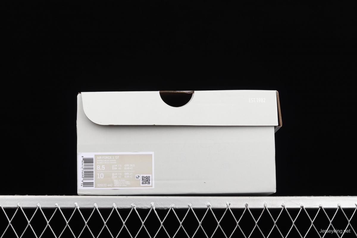 NIKE Air Force 1x07 sail leather spliced low-top casual board shoes 315122-442
