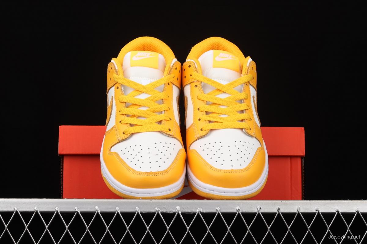 NIKE DUNK Low SB dunk series white and yellow color matching low-side leisure sports skateboard shoes DD1503-800