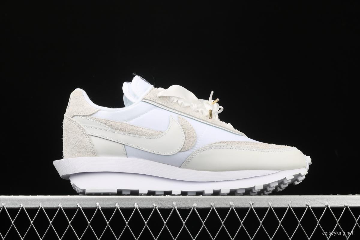 Sacai x NIKE LVD Waffle Daybreak Japanese deconstruction aesthetics overlapping design avant-garde waffle deformable leisure jogging shoes BV0073-101