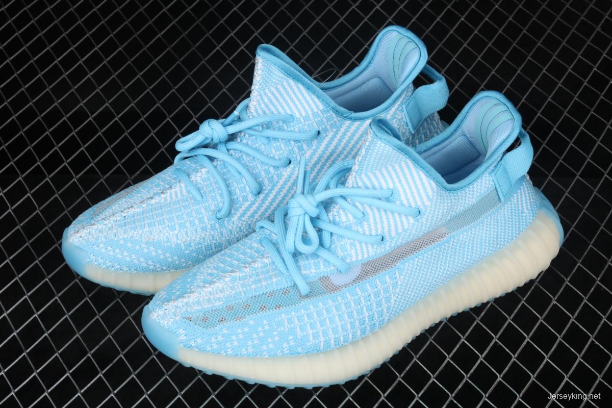 Adidas Yeezy 350 Boost V2 CI1173 Darth Coconut 350 second generation silver powder hollowed-out North Carolina blue color match