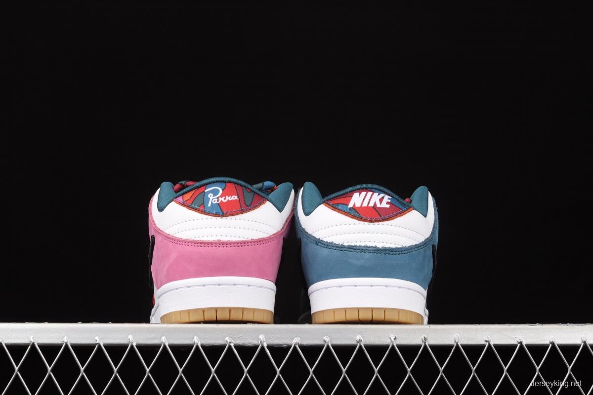 Parra x Nike SB DUNK Low Multi-Color 2021 Slam Dunk Series low-side leisure sports skateboard shoes mandarin duck color difference splicing double small hooks DH7695-2021