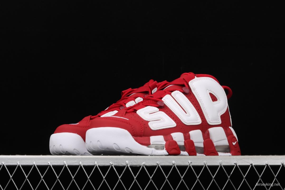 Supreme x NIKE Air More Uptempo co-signed AIR classic high street leisure sports basketball shoes 902290-600