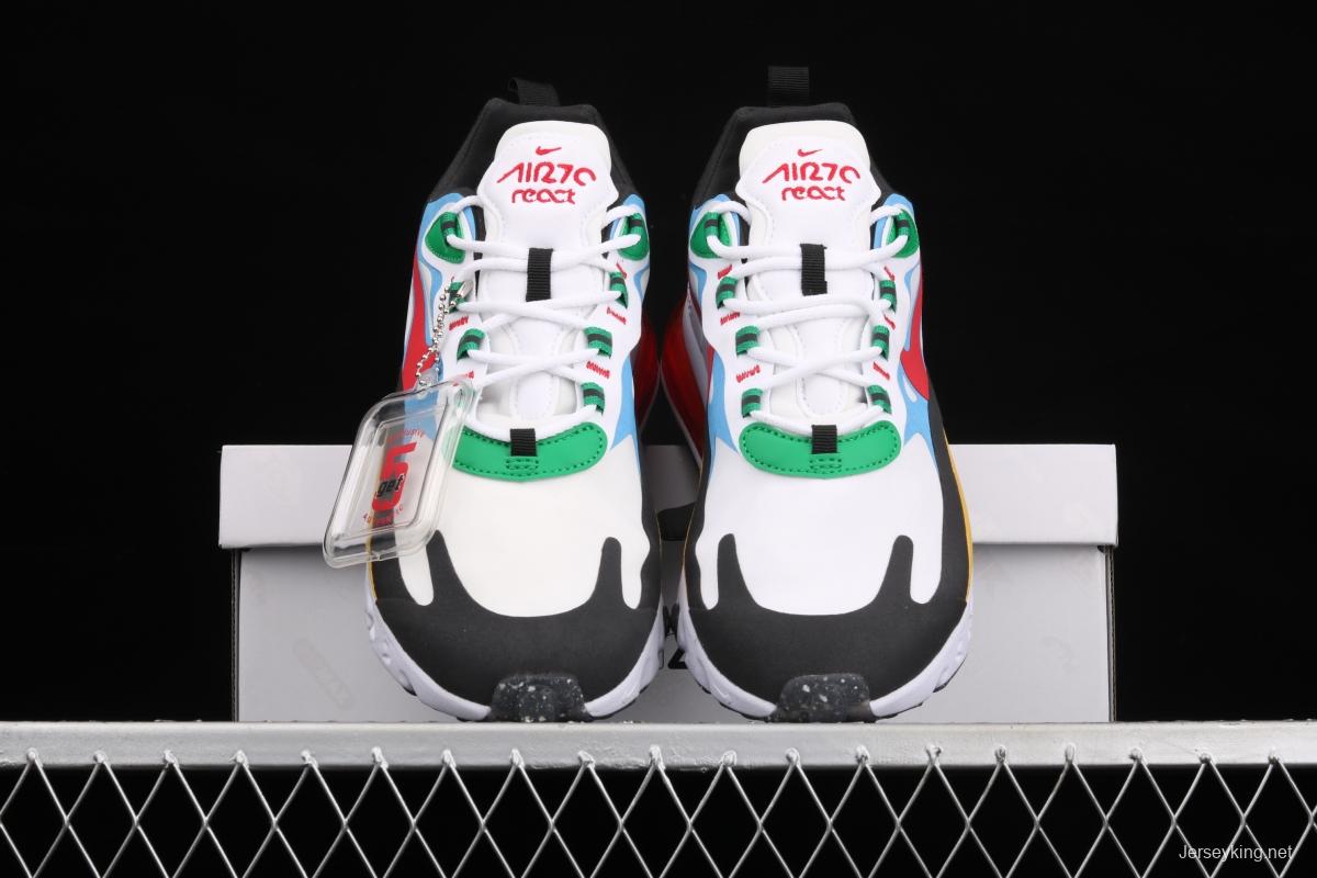 NIKE Air Max 270React new high-frequency mesh hollowing out function half-palm air cushion running shoes DA2610-161,