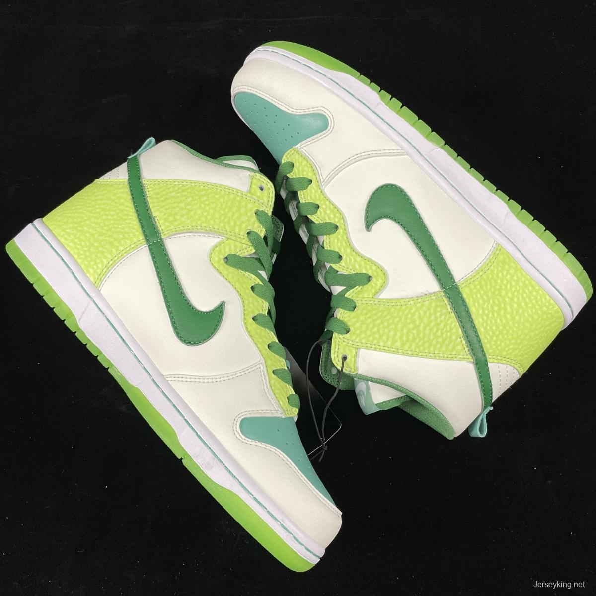 NIKE DUNK High Premium 'Glow In The Dark 2' luminous white and green dunk series retro high-top leisure sports skateboard shoes 312786-131