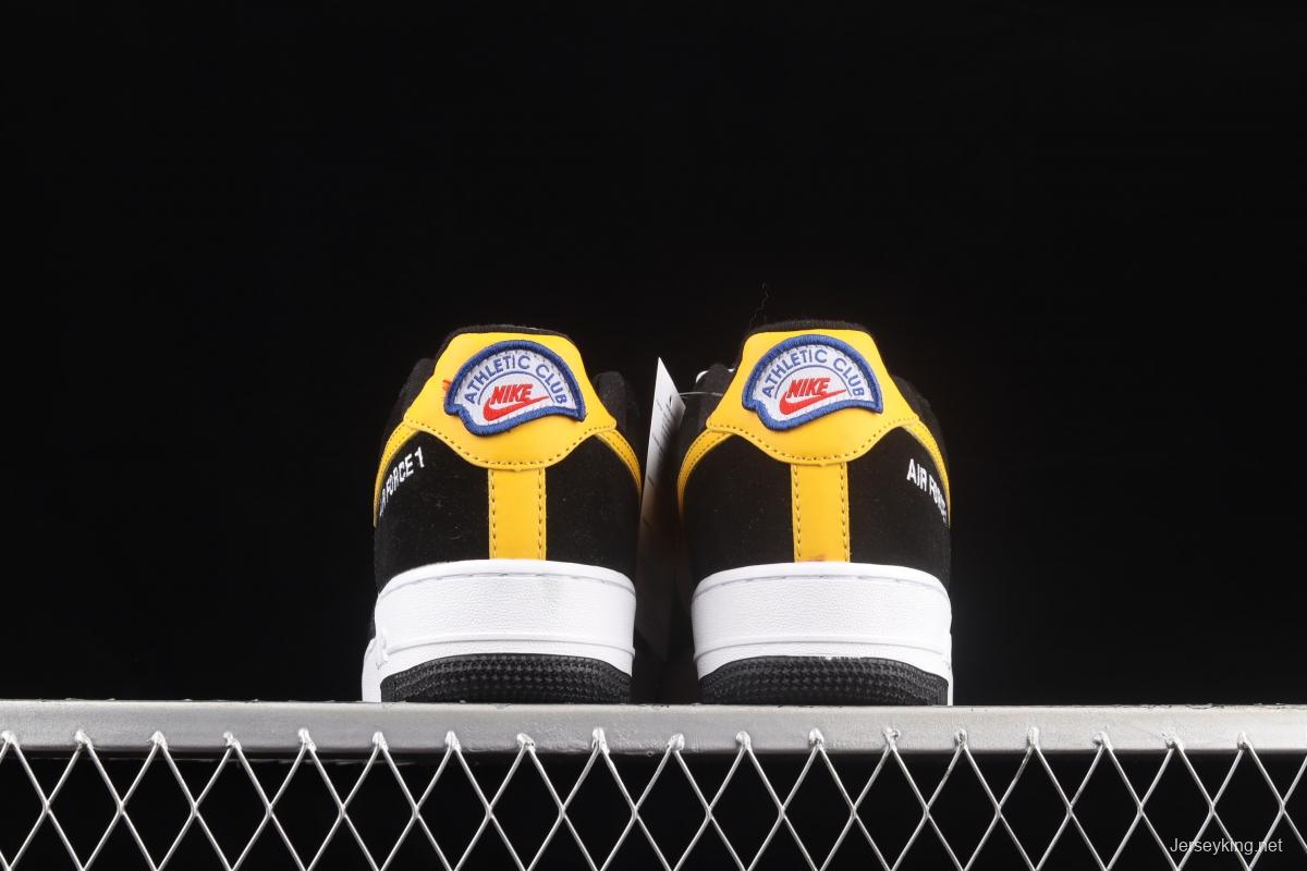 NIKE Air Force 1x 07 Low black, white, yellow hook low top casual board shoes DH7568-002