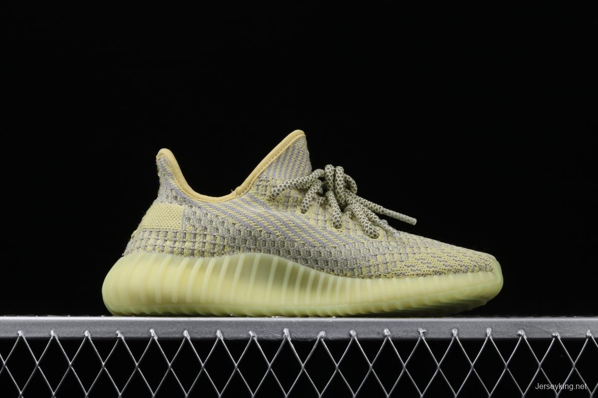 Adidas Yeezy 350 Boost V2 FQ9009 das coconut 350 second generation hollowed-out lemon yellow color matching