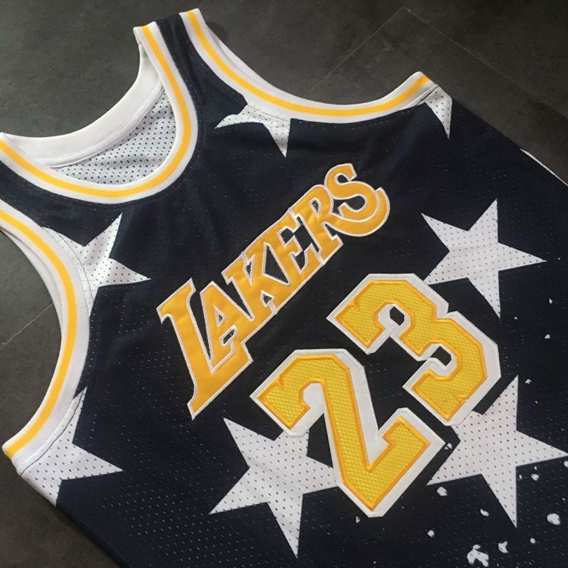 Men's LeBron James Black Retro Classic Team Jersey