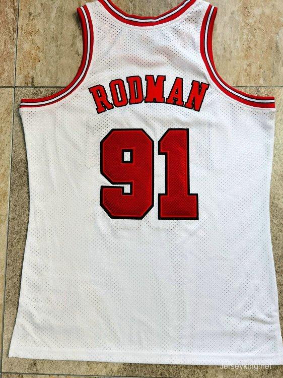 Men's Dennis Rodman White Retro Classic Team Jersey