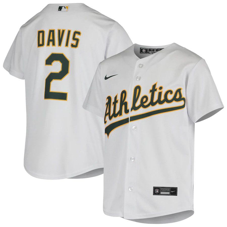 Youth Khris Davis White Home Team Jersey