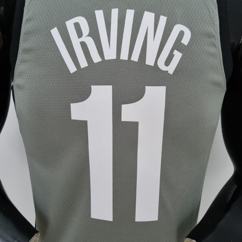 75th Anniversary Irving #11 Brooklyn Nets City Edition Gray NBA Jersey