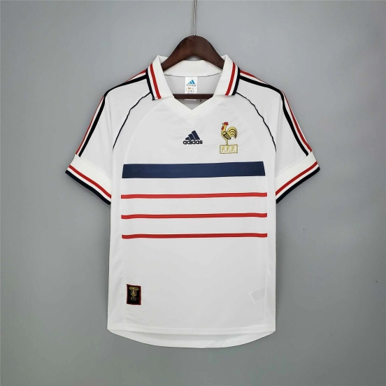 Retro 1998 France Away White Soccer Jersey