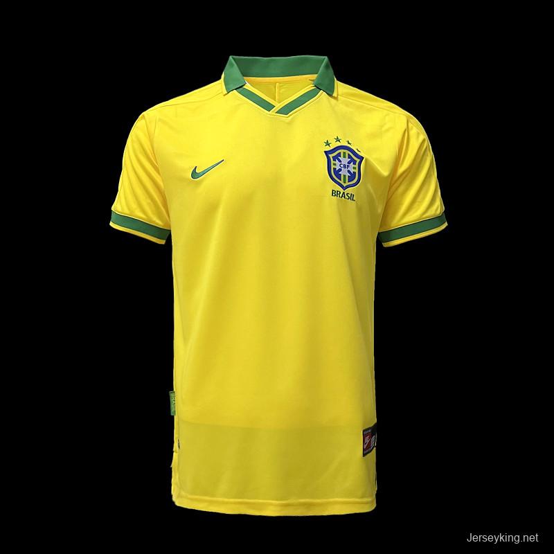 Retro 1997 Brazil Home Soccer Jersey