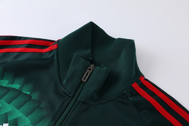 2022 Mexico Dark Green Full Zipper Tracksuit