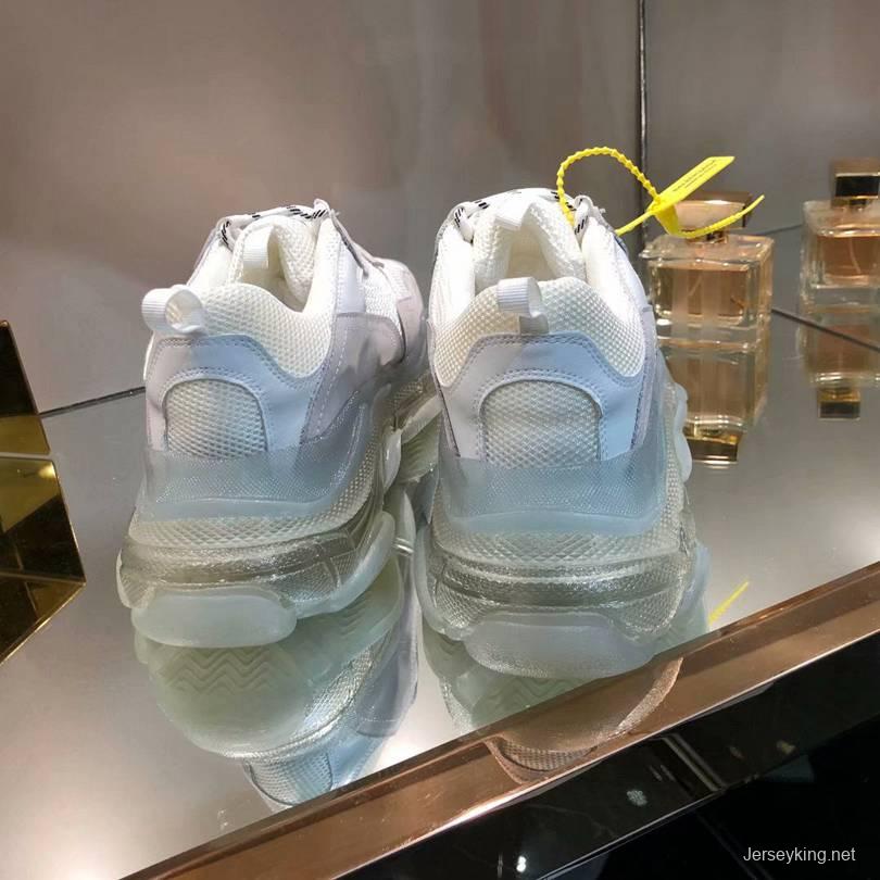 Men/Women Balenciaga Triple S MutiColor Clear Sole White Sneaker Item 6380380