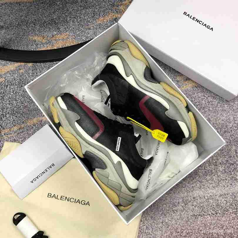 Men Balenciaga Triple-S 2 Yellow Black/Wine Sneaker