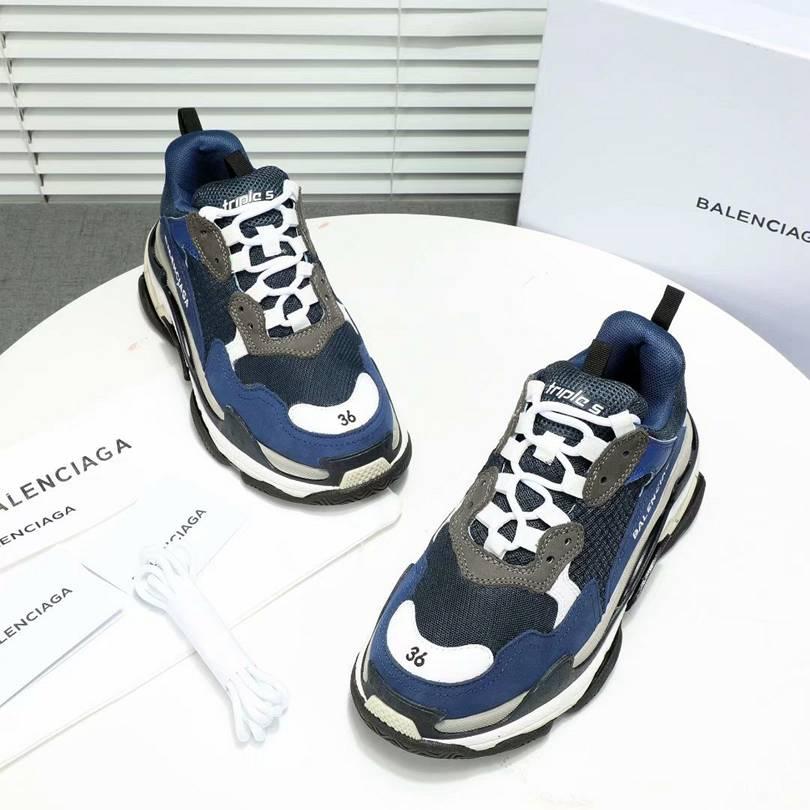 Men/Women Balenciaga Triple-S Sneaker Navy Item 6380340