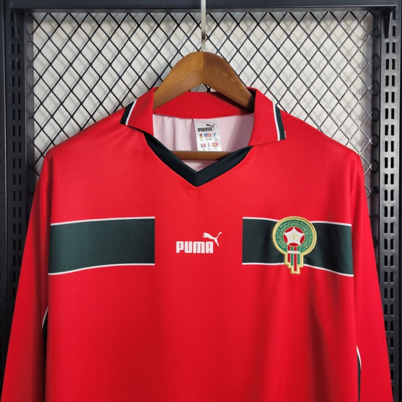Retro Long-sleeved 1998 Morocco Third Red Jersey