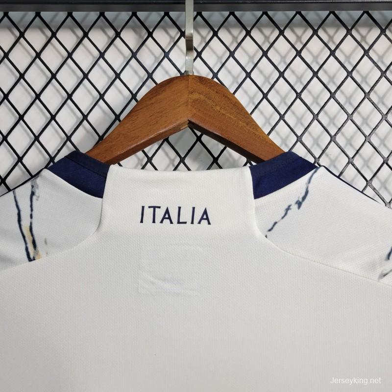 2023 Italy Long Sleeve Away White Jersey