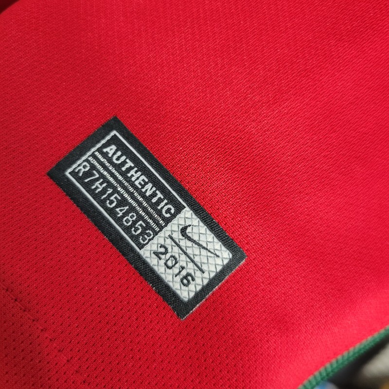 Retro 2016  Portugal Home Long Sleeve Jersey