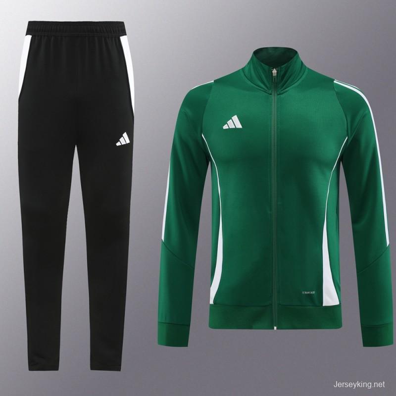 2024 Adidas Green/White Full Zipper Jacket+Pants