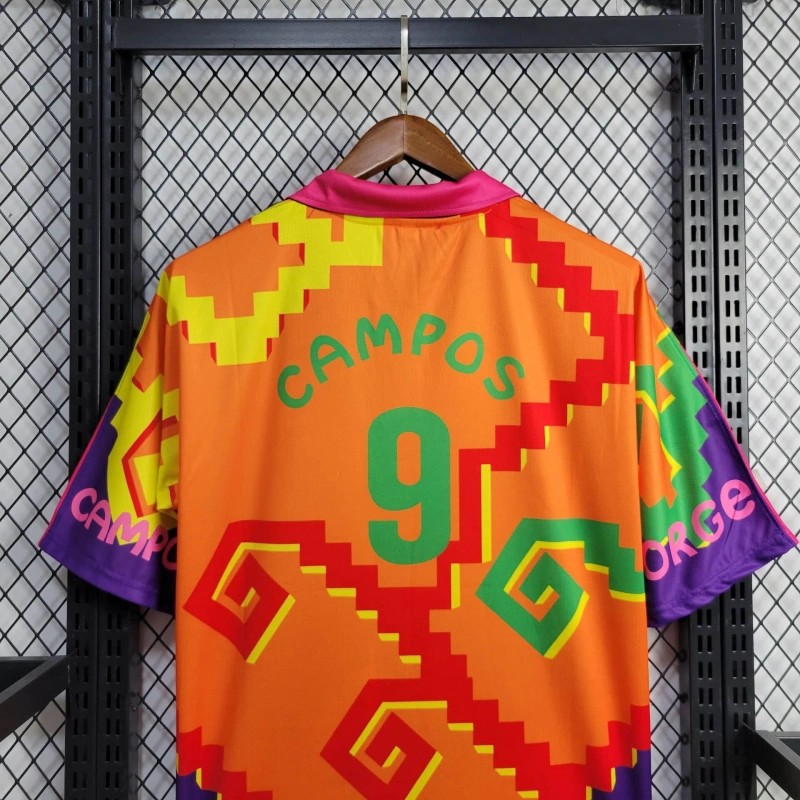 Retro 1995 Mexico CAMPOS 9 Home Orange Jersey