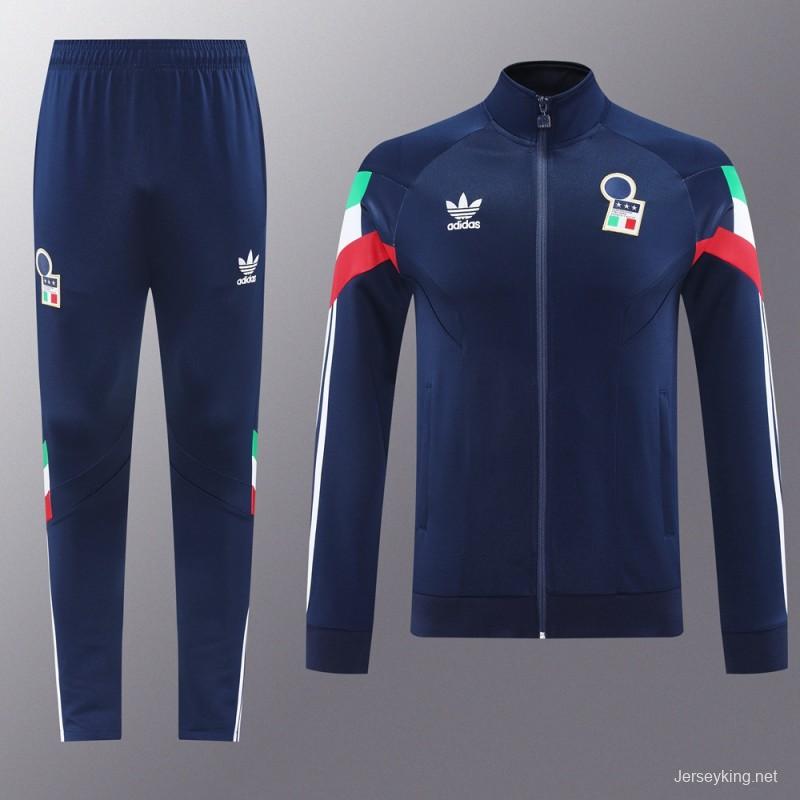 2024 Italy Blue Full Zipper Jacket +Long Pants