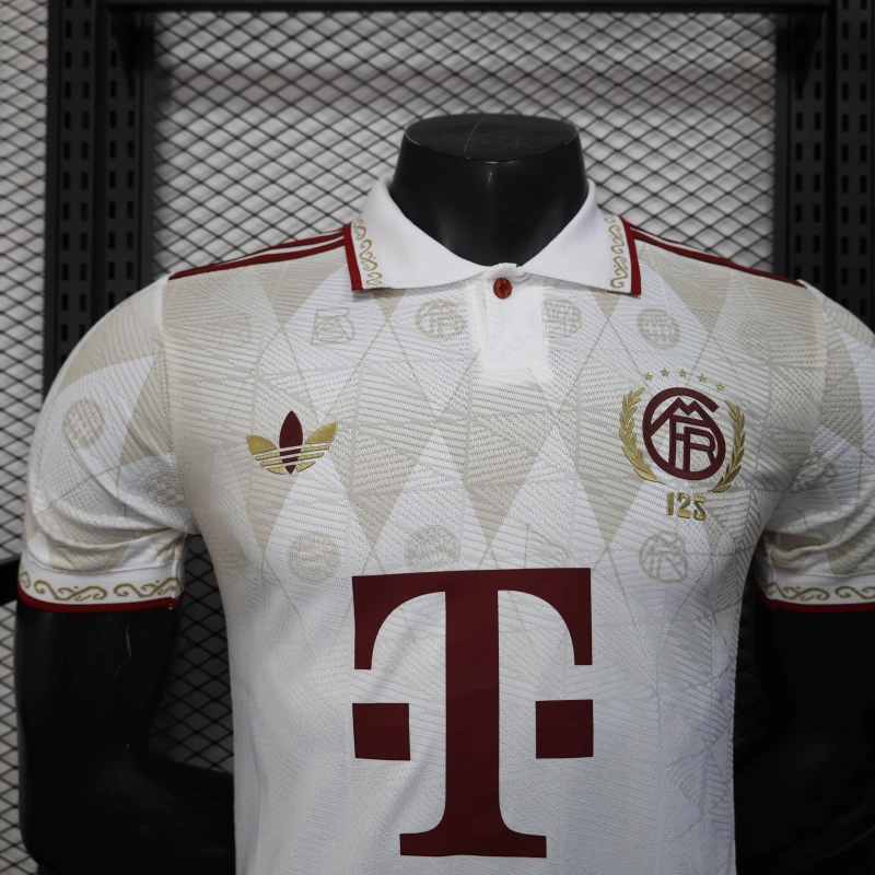 25/26 Player Version Bayern Munich White Diamond Pattern POLO Special Jersey
