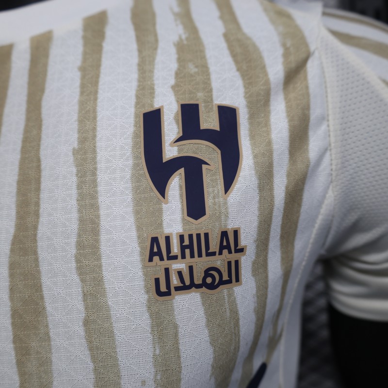 Player Version 25/26 Al Hilal White with Gold Stripes Jersey