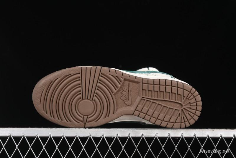 Nike SB Dunk Low Violent Bear Series - Strap Beige Green Check Anniversary High-End Custom Low-Top Casual Sneakers - SJ2068-292