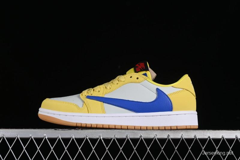 Nike Travis Scott x Air Jordan 1 Low OG Retro Sneakers with Reverse Swoosh - DZ4137-700