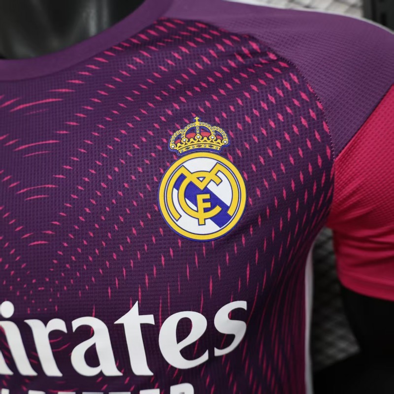 Player Version 25/26 Real Madrid Purple Pink with Geometric Wave Pattern Jersey
