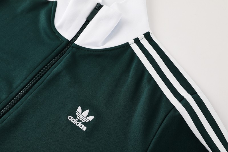 2025 Adidas Original Green Full Hoodie Zipper Jacket +Long Pants