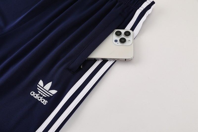 2025 Adidas Originals Long Sleeve T-Shirt Collection - Navy/White/Black with 3-Stripes