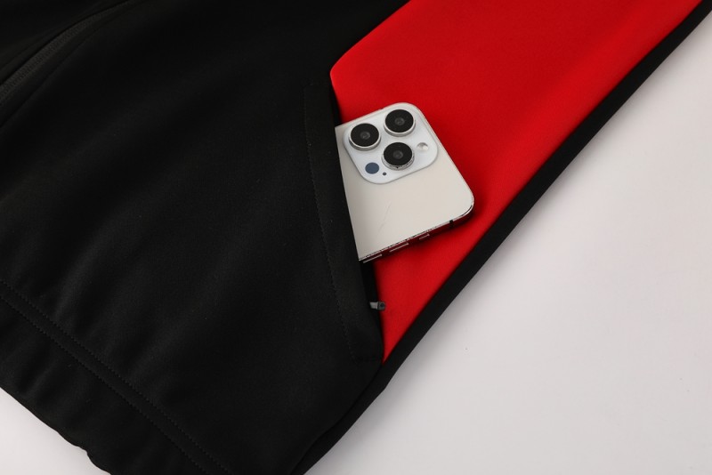 25/26 AC Milan Black/Red Full Zipper Jacket +Long Pants