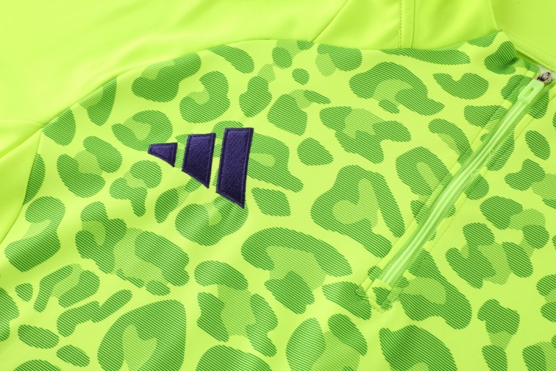 2025 Adidas Purple/Neon Green Half Zipper Jacket +Long Pants