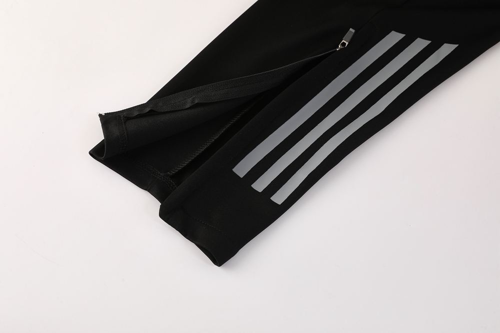2025 Adidas Light Grey & Black with Leopard Print Pattern Half Zipper Jacket +Long Pants