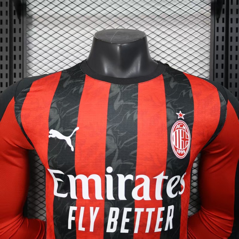Player Version 25/26 AC Milan Home Long Sleeve Jersey