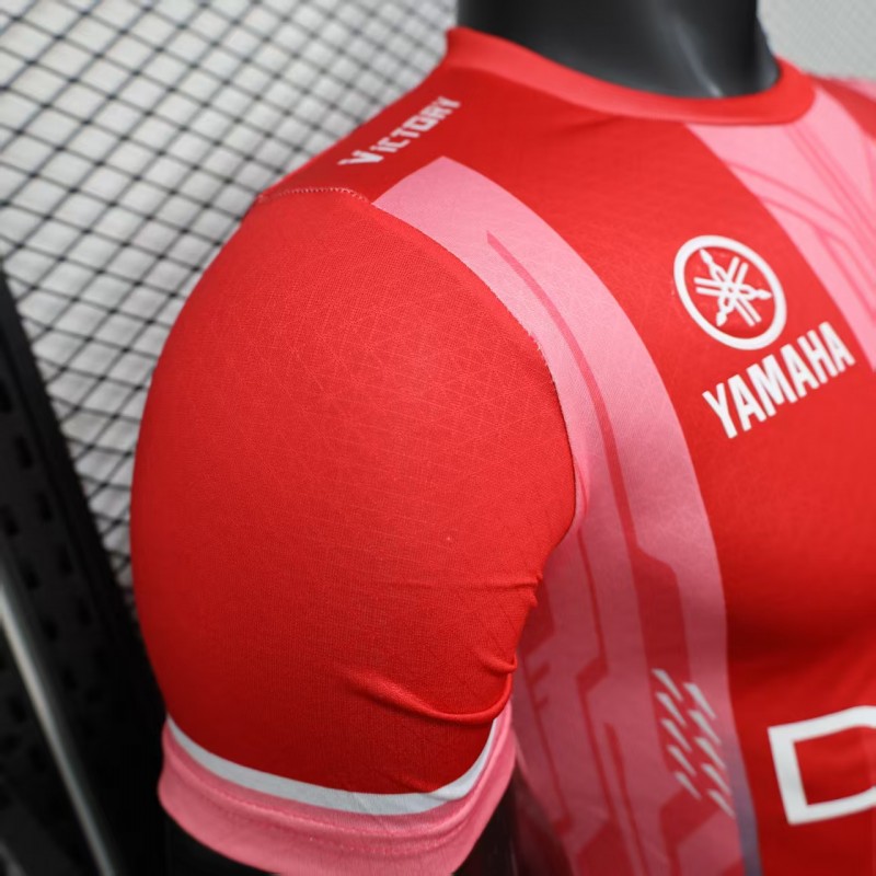 Player Version 25/26 Olympique de Marseille Red with Vertical Stripes Jersey