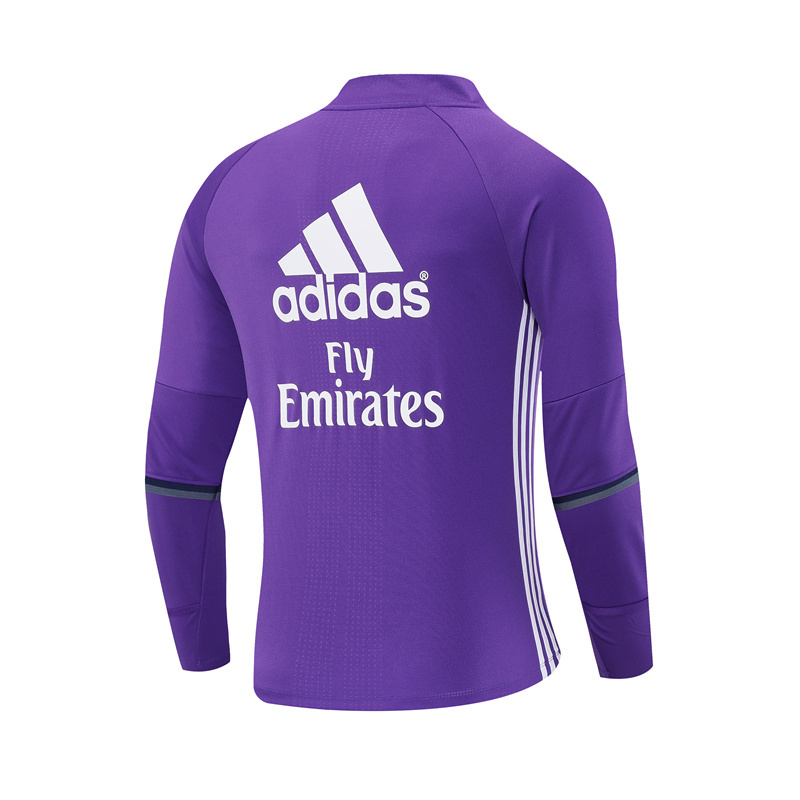Retro 16/17 Real Madrid Purple Half Zipper Jacket