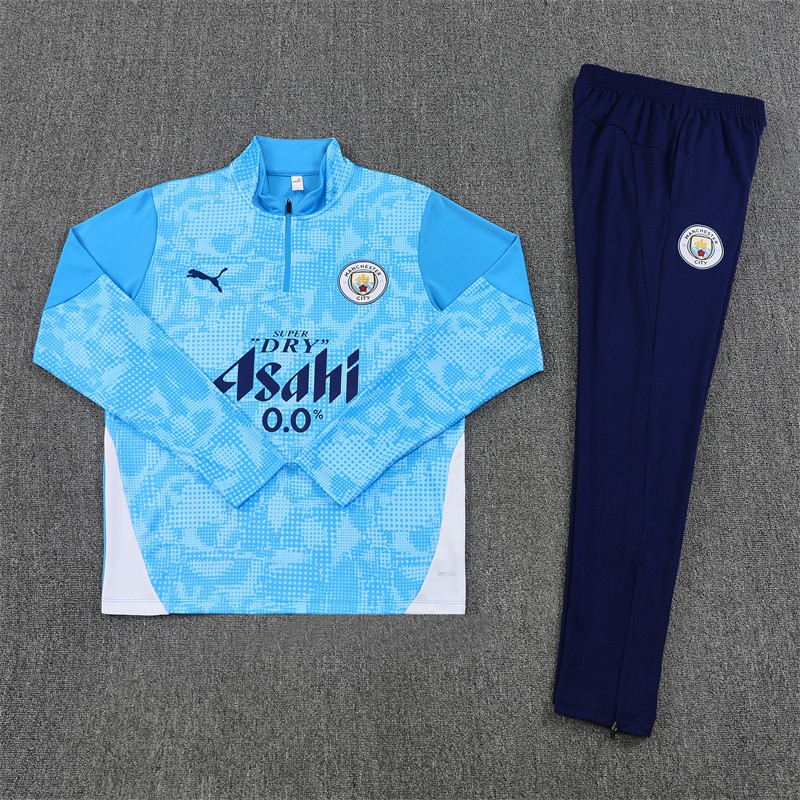 25/26 Manchester City Light Blue Camouflage Half Zipper Jacket+Long Pants