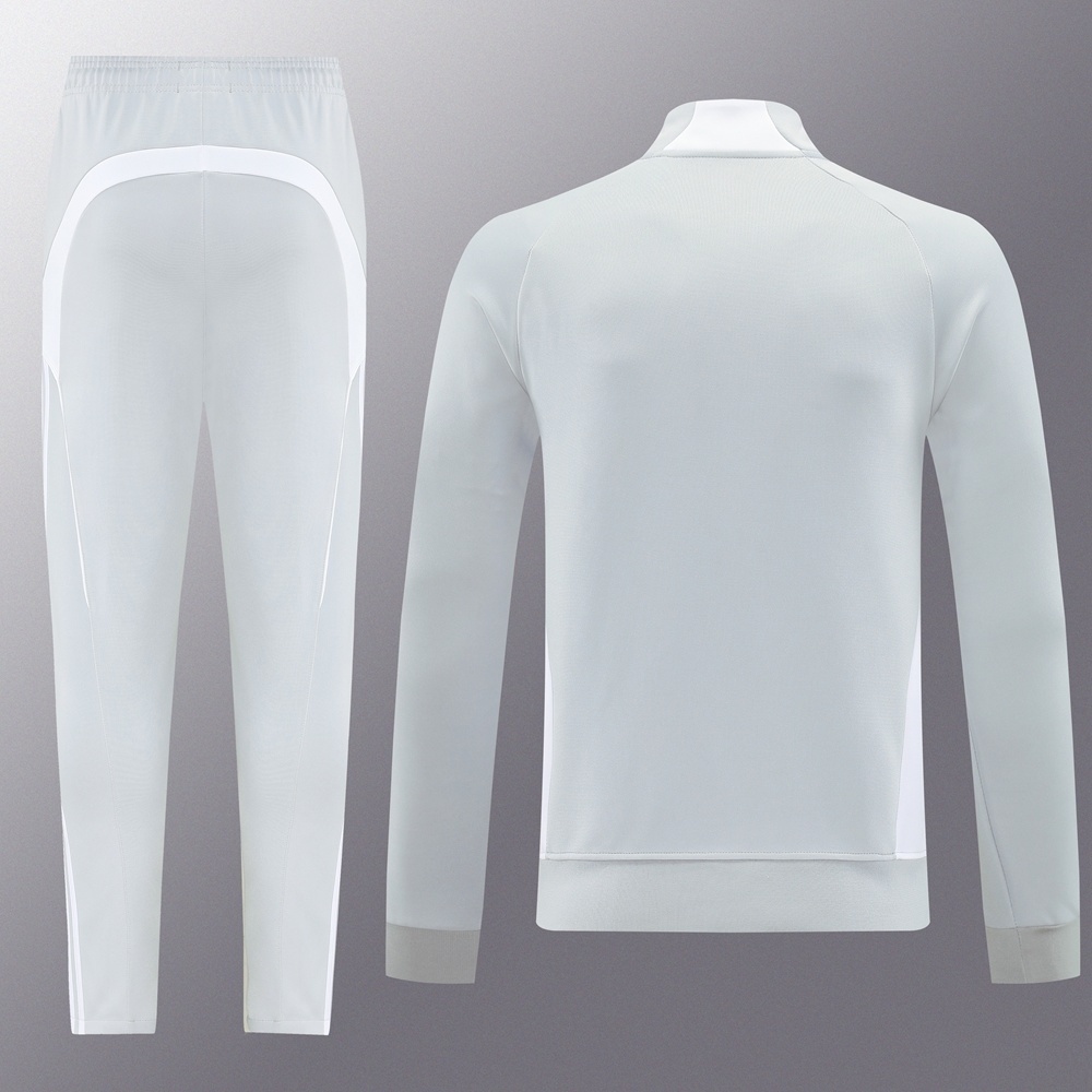 25/26 Real Madrid Grey Full Zipper Jacket + Long Pants