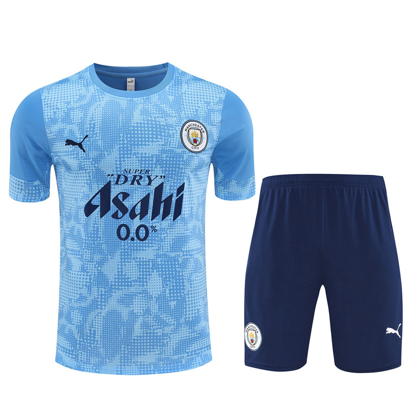 25/26 Manchester City Light Blue Camouflage with XS Short Sleeve+Soccer Shorts
