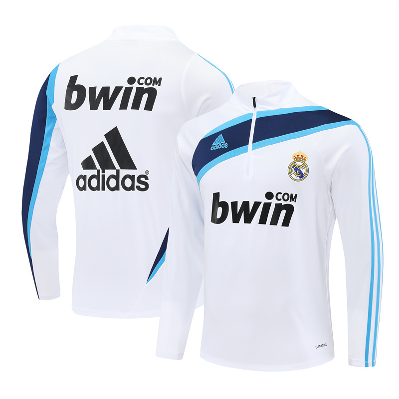 Retro 09/10 Real Madrid White Half Zipper Jacket