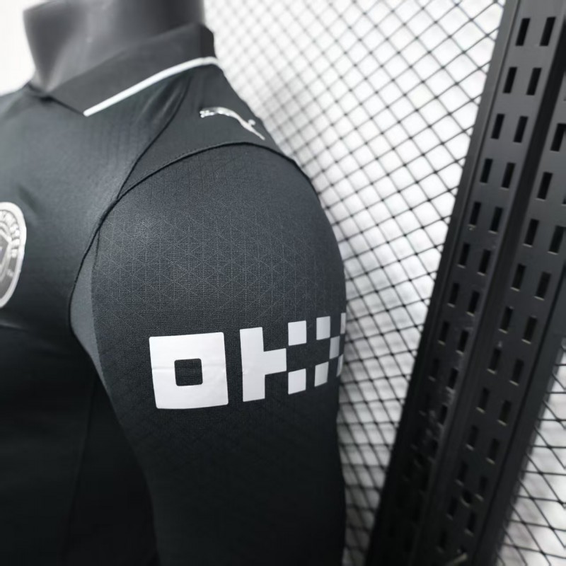 Player Version 25/26 Manchester City Away Long Sleeve Black Jersey