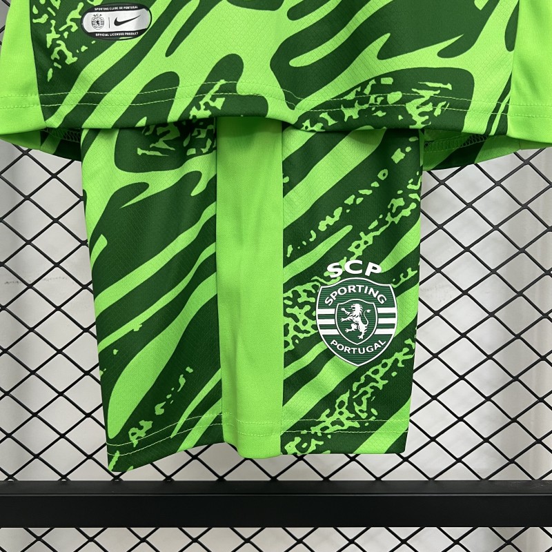 25/26 Kids Sporting Lisbon Goalkeeper Green Jersey