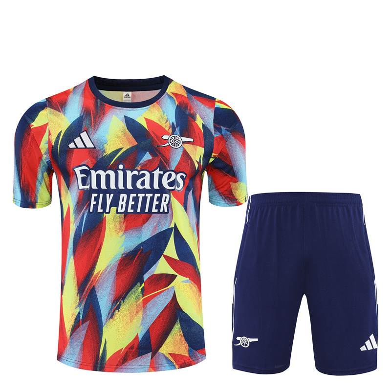25/26 Arsenal Yellow Red Camouflage Short Sleeve Jersey+Shorts With XS