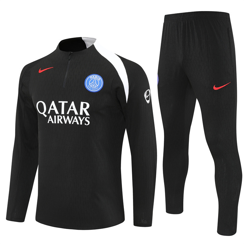 Player Version 25/26 PSG Black T90 Half Zipper Jacket+Long Pants