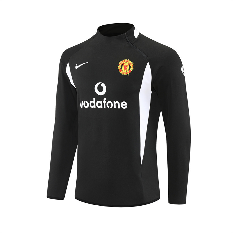 Retro 02/03 Manchester United Black Half Zipper Jacket
