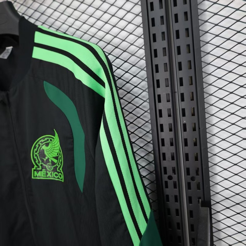 Player Version 2025 Mexico Black/Green Windbreaker (with Inner Lining)